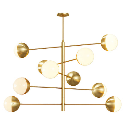 White Glass Globe Chandelier Modern Nordic Copper Nickel Black Living Room Dining Room