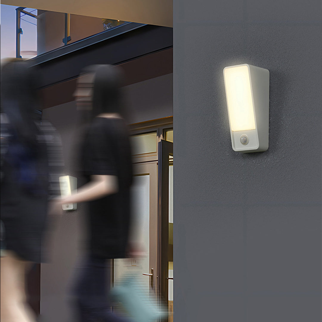 Modern LED Outdoor Wall Sconce IP65 Motion Sensing Die-Cast Aluminum Black White 12W 3000K
