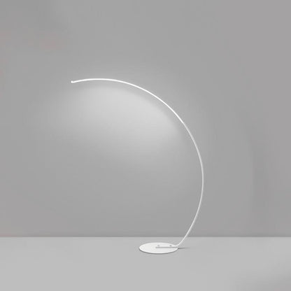Modern Arc Floor Lamp LED Dimmable Remote Control Shadeless Aluminum Black White Living Room Bedroom 67 Inch