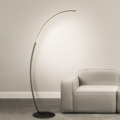 Modern Arc Floor Lamp LED Dimmable Remote Control Shadeless Aluminum Black White Living Room Bedroom 67 Inch