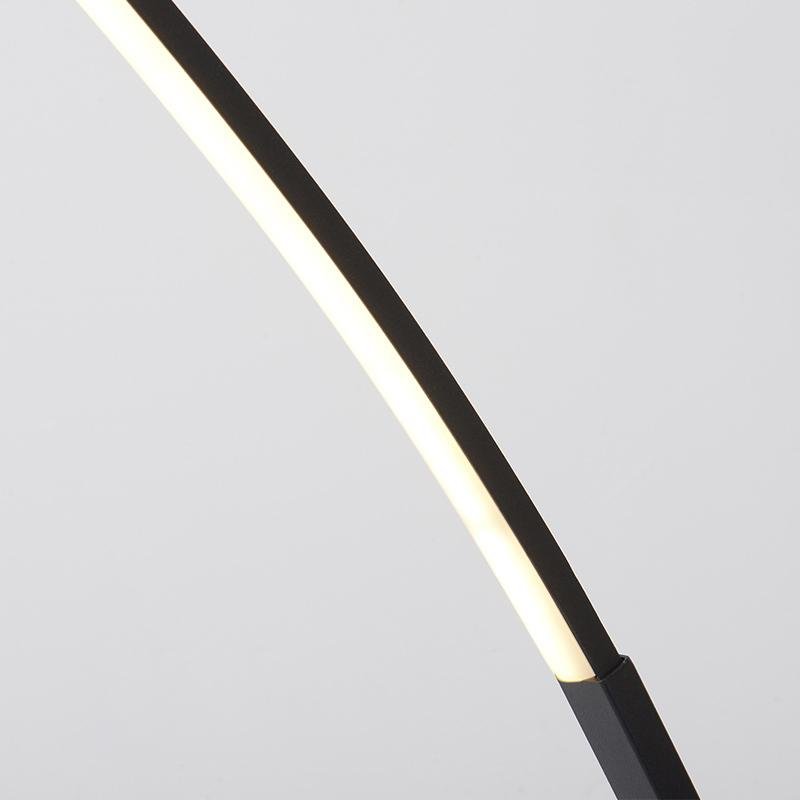 Modern Arc Floor Lamp LED Dimmable Remote Control Shadeless Aluminum Black White Living Room Bedroom 67 Inch