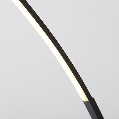 Modern Arc Floor Lamp LED Dimmable Remote Control Shadeless Aluminum Black White Living Room Bedroom 67 Inch
