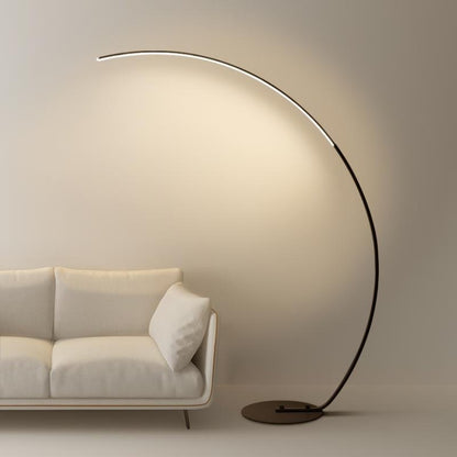 Modern Arc Floor Lamp LED Dimmable Remote Control Shadeless Aluminum Black White Living Room Bedroom 67 Inch