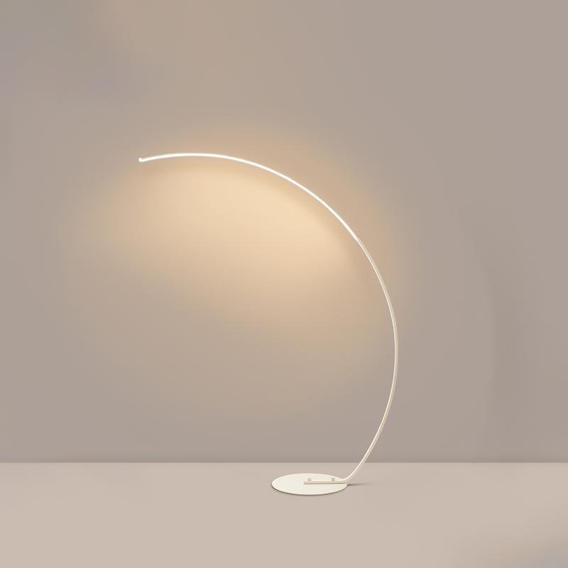 Modern Arc Floor Lamp LED Dimmable Remote Control Shadeless Aluminum Black White Living Room Bedroom 67 Inch