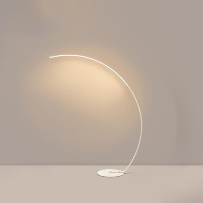 Modern Arc Floor Lamp LED Dimmable Remote Control Shadeless Aluminum Black White Living Room Bedroom 67 Inch