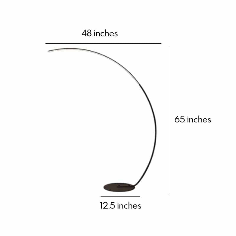 Modern Arc Floor Lamp LED Dimmable Remote Control Shadeless Aluminum Black White Living Room Bedroom 67 Inch