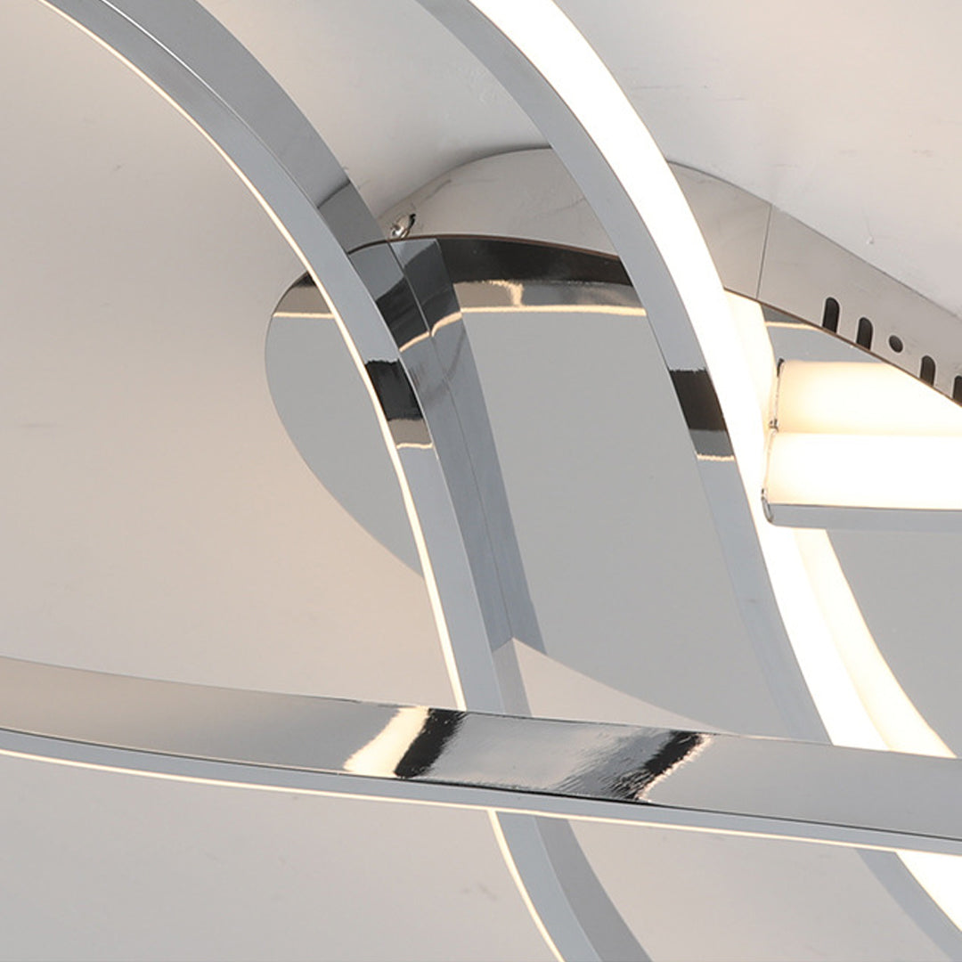 Infinity Loop Silicone LED Flush Mount in Black, Chrome, or Gold with Dimmable Option in Two Sizes