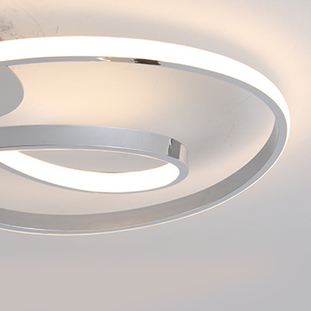 Infinity Loop Silicone LED Flush Mount in Black, Chrome, or Gold with Dimmable Option in Two Sizes