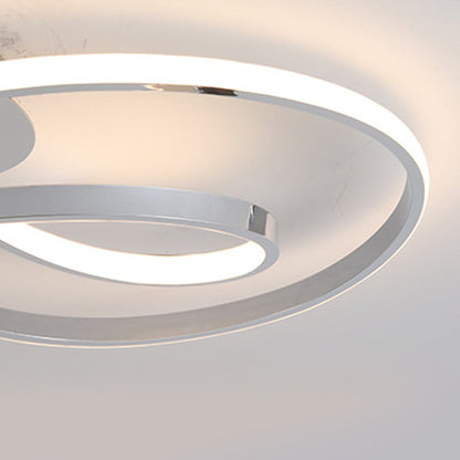 Infinity Loop Silicone LED Flush Mount in Black, Chrome, or Gold with Dimmable Option in Two Sizes