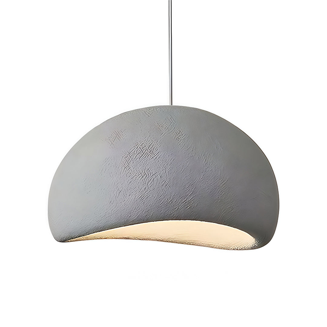 Wabi-Sabi Oval Flush Mount or Pendant White Gray Remote Dimming