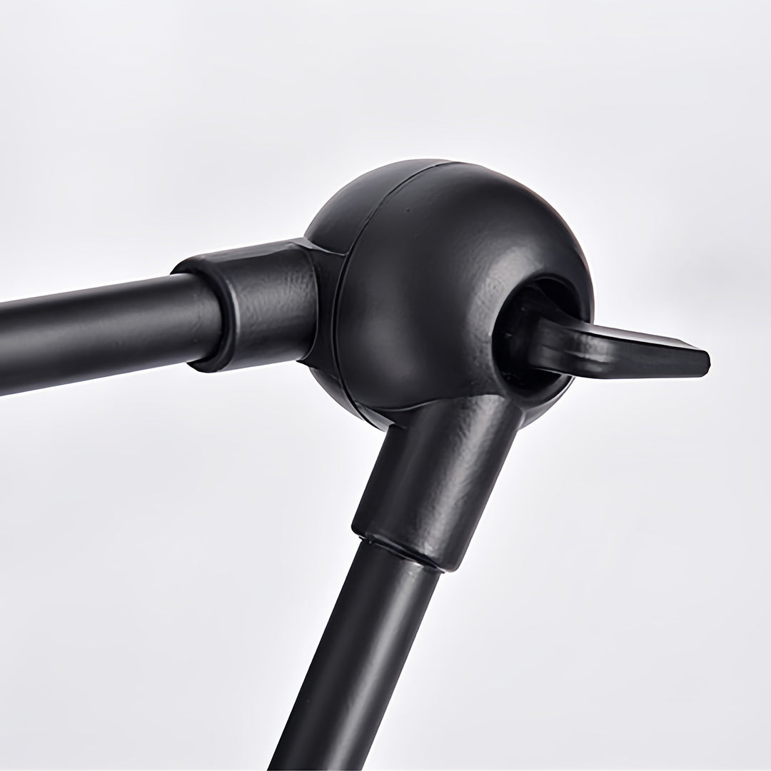 Industrial Articulated Floor Reading Lamp 4-Segment Iron Arm E27 LED 3000K Warm White Foot Switch Black White 61''