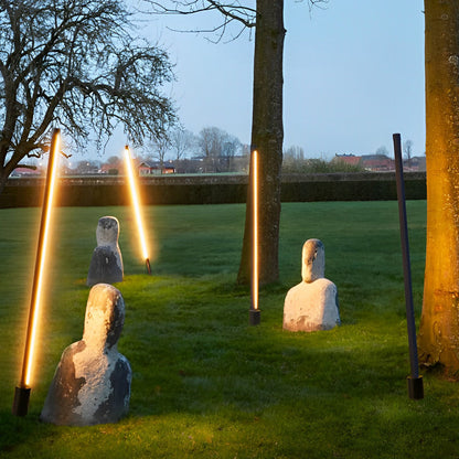Contemporary Linear LED Outdoor Floor Lamp IP65 Stainless Steel 4 Heights 3000K