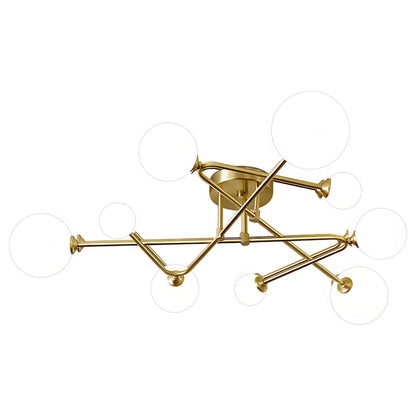 Magic Bean Gold Semi-Flush Mount Nordic Iron E27 Globe 4 6 9 Light