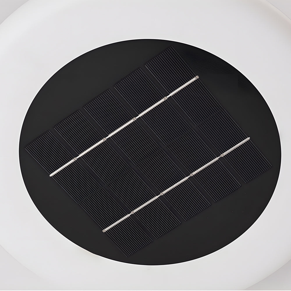 Solar USB Halo Floor Lamp Adjustable Height IP65 Minimalist Outdoor 3000K