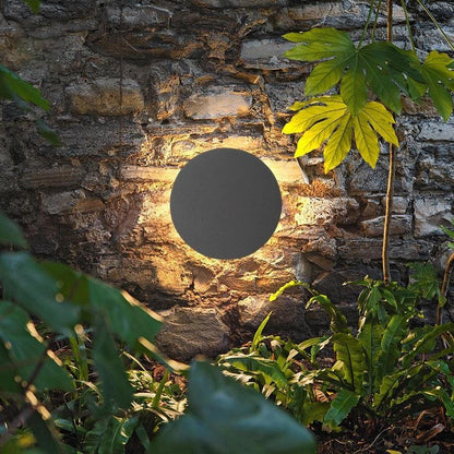 Modern Outdoor Disc Wall Light LED Frosted Round Square Gray Black
