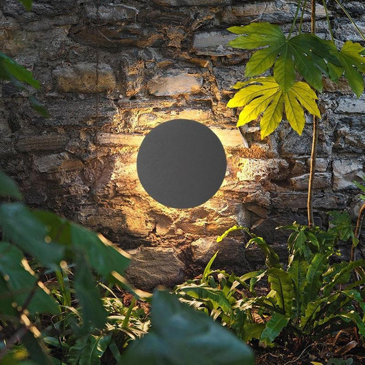 Modern Outdoor Disc Wall Light LED Frosted Round Square Gray Black