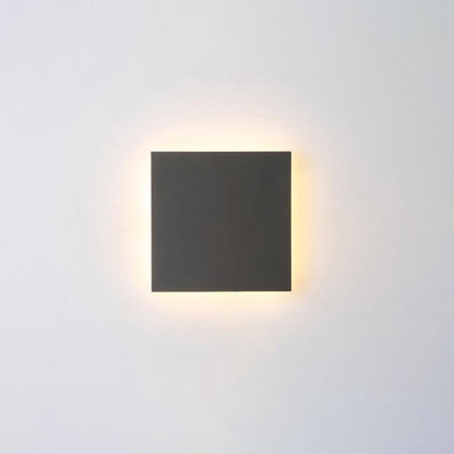 Modern Outdoor Disc Wall Light LED Frosted Round Square Gray Black