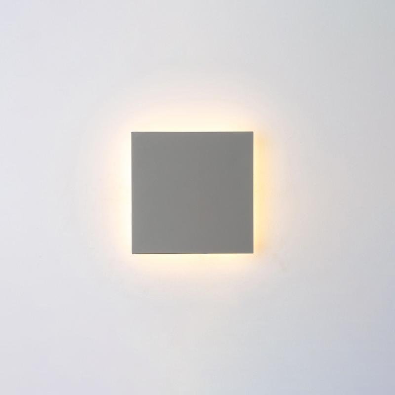 Modern Outdoor Disc Wall Light LED Frosted Round Square Gray Black