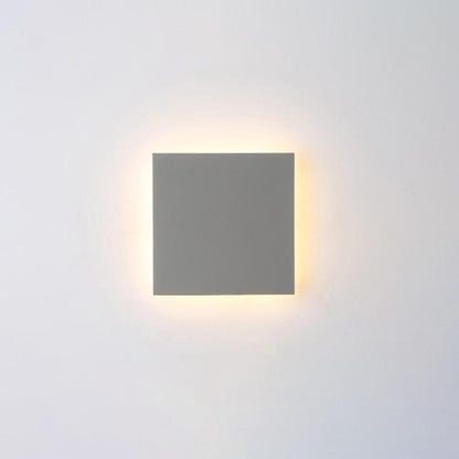Modern Outdoor Disc Wall Light LED Frosted Round Square Gray Black