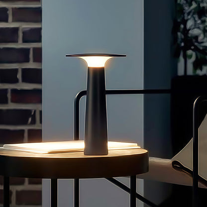 Modern Table Lamp Outdoor IP65 Waterproof Hardwired Aluminum Garden Landscape 3000K Black White 9.65 Inch