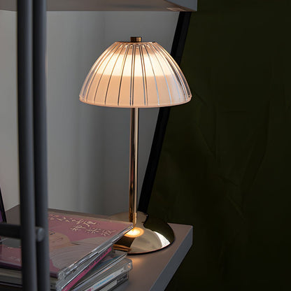 Brushed Brass Dome Table Lamp Cordless Touch Dimming Three Colour Temps