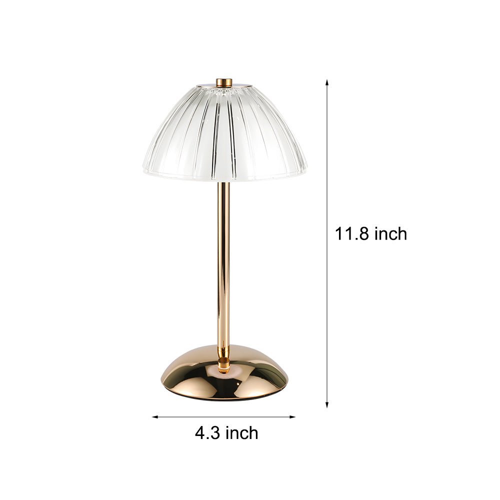Brushed Brass Dome Table Lamp Cordless Touch Dimming Three Colour Temps
