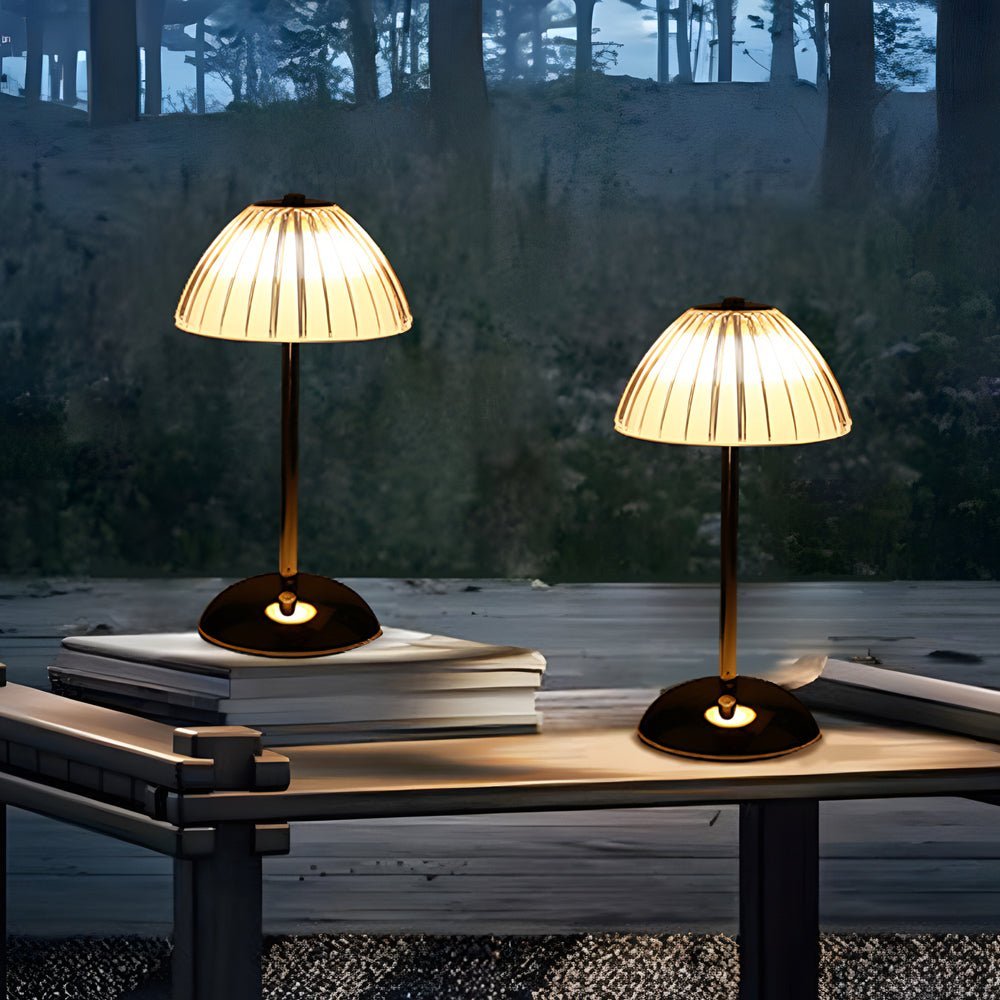 Brushed Brass Dome Table Lamp Cordless Touch Dimming Three Colour Temps