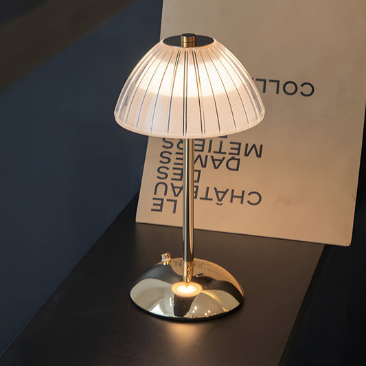 Brushed Brass Dome Table Lamp Cordless Touch Dimming Three Colour Temps