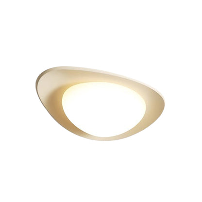 Pebble Shape Full Spectrum Flush Mount Resin Green Beige White Two Sizes