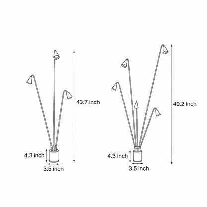 Industrial Multi-Head Bellflower LED Outdoor Floor Lamp IP55 Die-Cast Aluminium 3000K