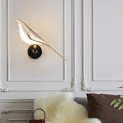 Bird Silhouette Iron Glass LED Wall Sconce Nordic Minimalist 3000K–6000K Dimmable Black Indoor 1 or 2 Bird