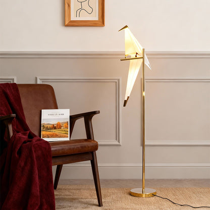 Bird Origami Wall Sconce LED Nordic Crane Gold Accent Warm White 3000K