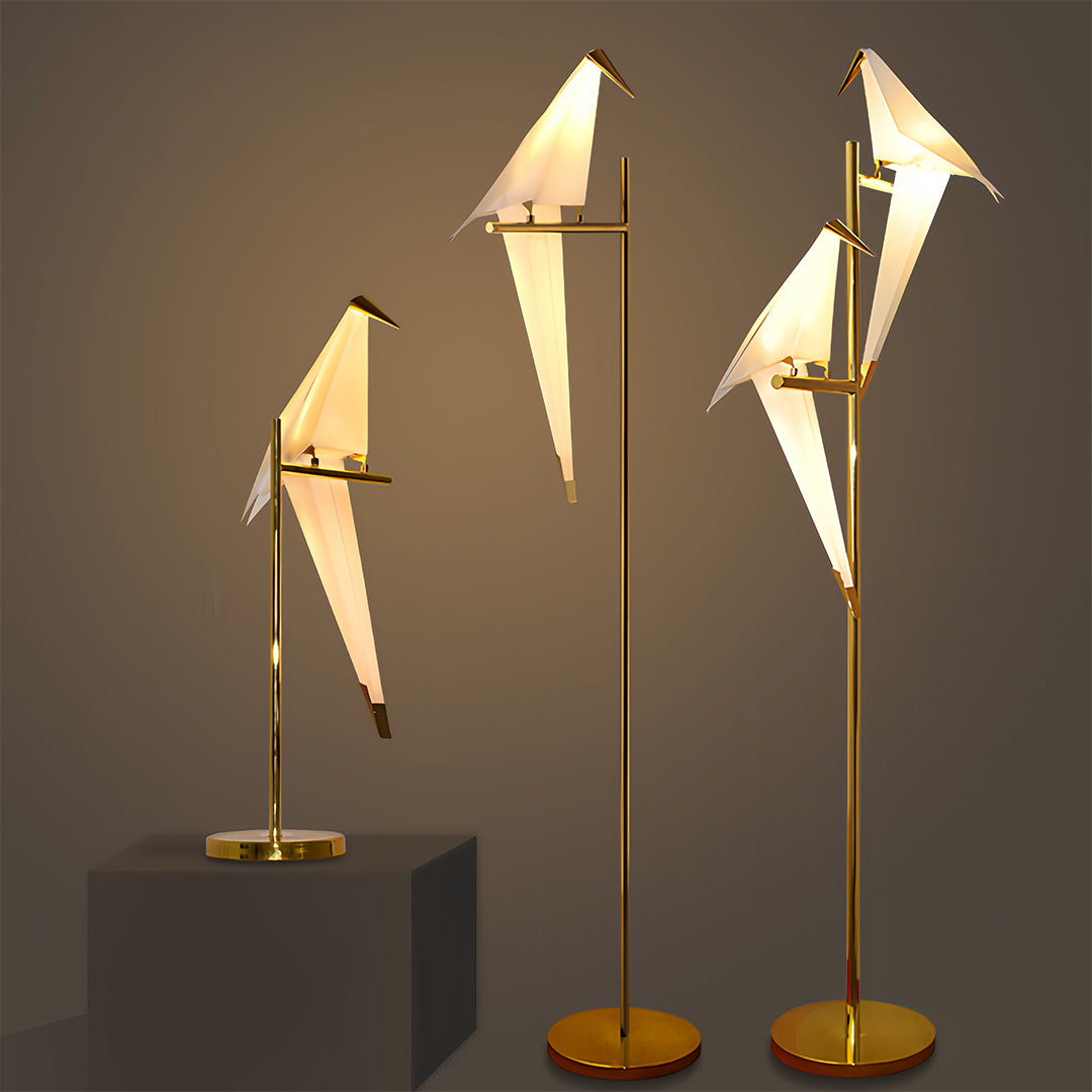 Bird Origami Wall Sconce LED Nordic Crane Gold Accent Warm White 3000K