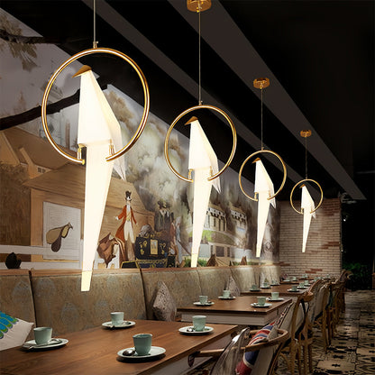 Bird Origami Wall Sconce LED Nordic Crane Gold Accent Warm White 3000K