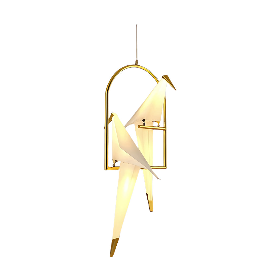 Bird Origami Wall Sconce LED Nordic Crane Gold Accent Warm White 3000K