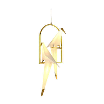 Bird Origami Wall Sconce LED Nordic Crane Gold Accent Warm White 3000K