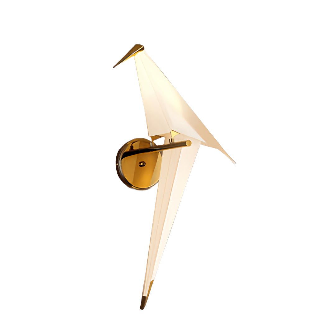 Bird Origami Wall Sconce LED Nordic Crane Gold Accent Warm White 3000K