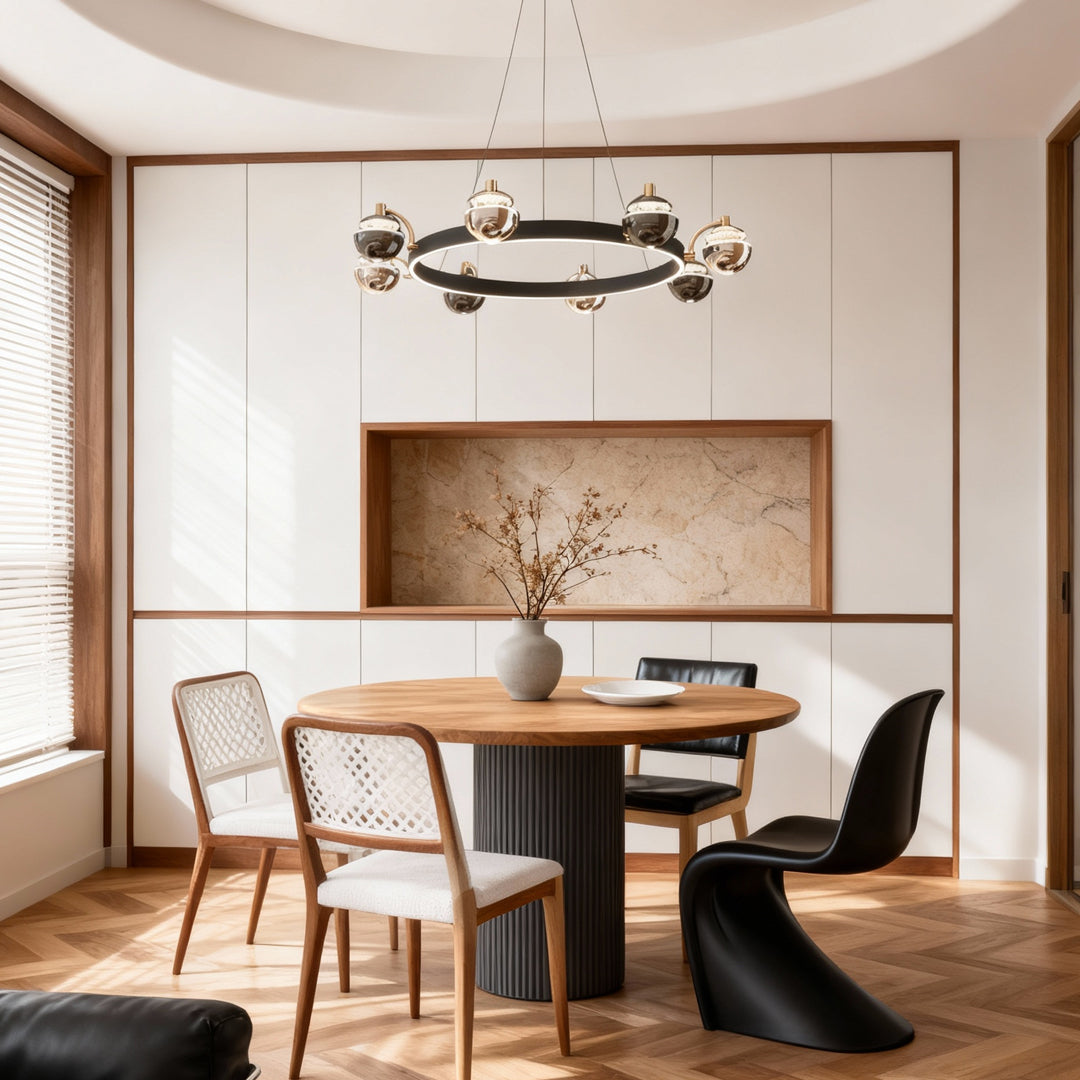 Black Gold Ring Chandelier LED Nordic 3000K 4500K 6000K 4 Configurations