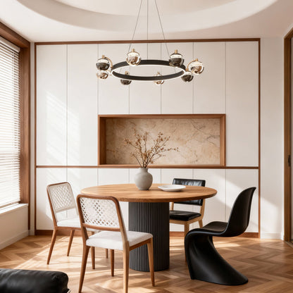 Black Gold Ring Chandelier LED Nordic 3000K 4500K 6000K 4 Configurations