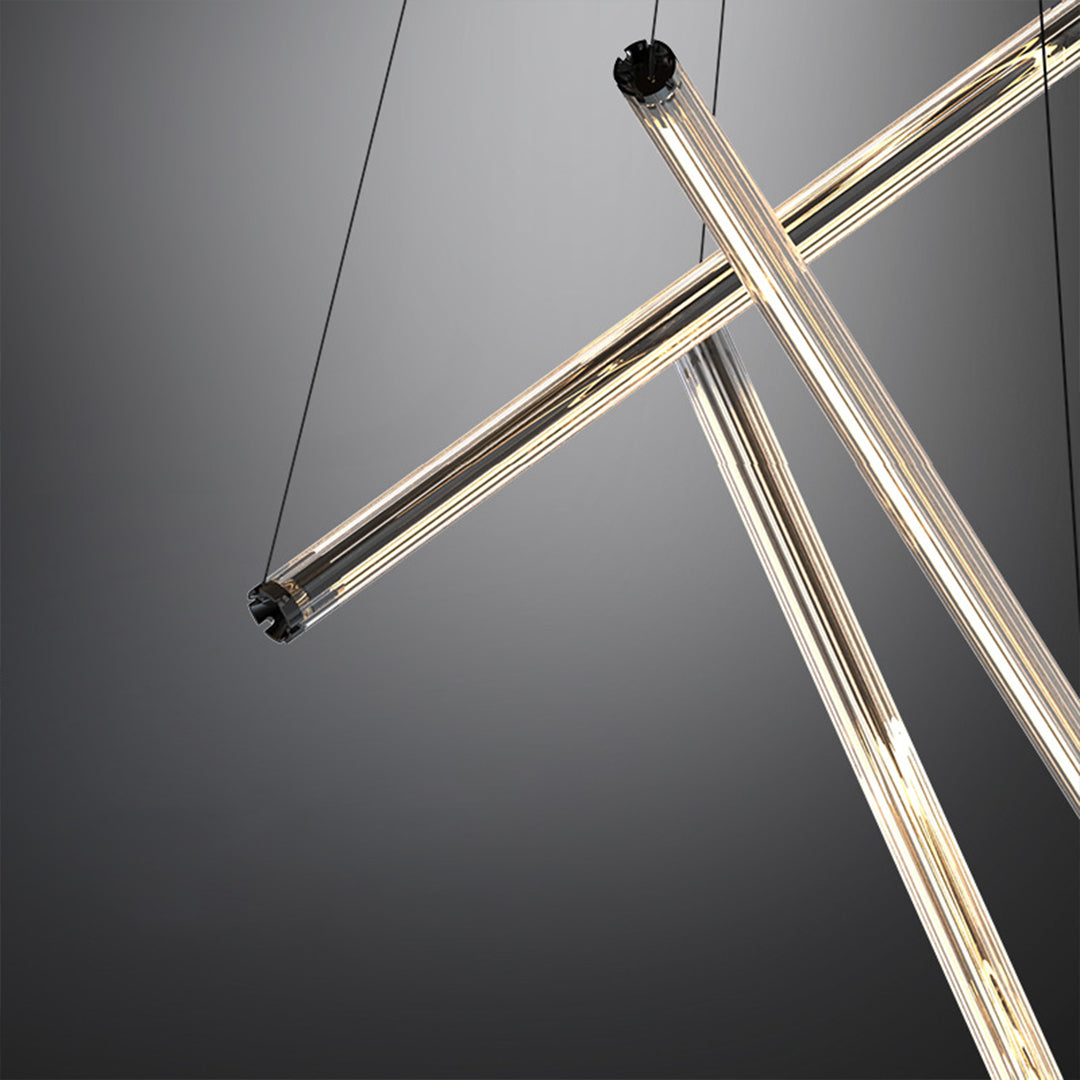 LED Linear Chandelier – Nordic Minimalist Integrated Lighting (3/5/7 Heads)