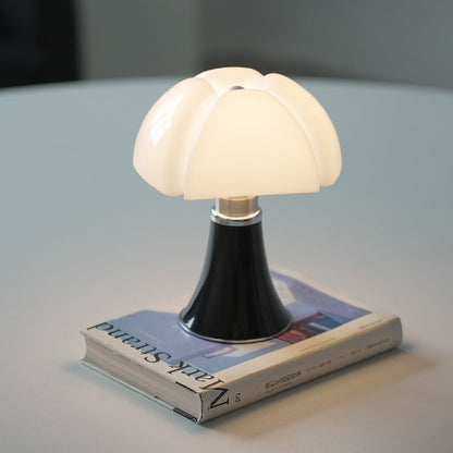Bauhaus Mushroom Dome Table Lamp Iron Base Touch Control 8W LED Warm White Black White Chrome Gold 13.78 Inch