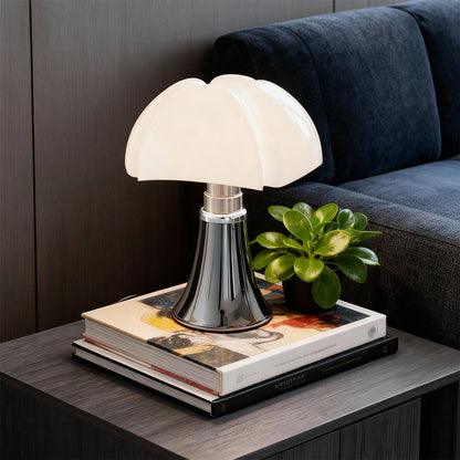 Bauhaus Mushroom Dome Table Lamp Iron Base Touch Control 8W LED Warm White Black White Chrome Gold 13.78 Inch