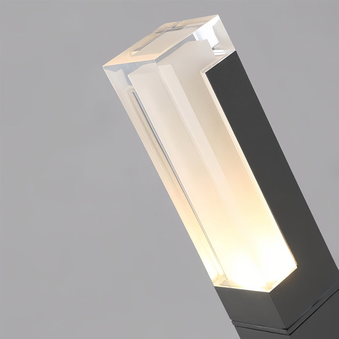 Modern Cuboid LED Bollard Light Waterproof Outdoor Pathway Lighting Black Aluminum Minimalist Landscape Light IP54