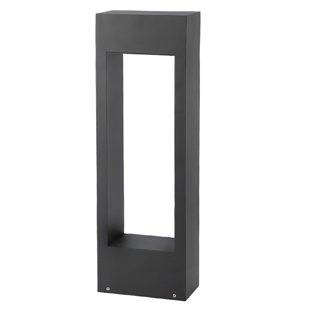Black Bollard Lights Modern Slim Border LED Lawn Light