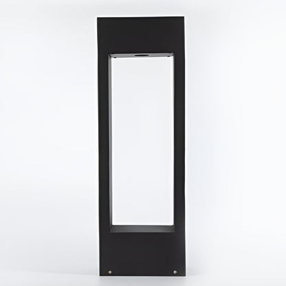 Black Bollard Lights Modern Slim Border LED Lawn Light
