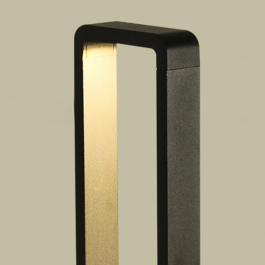 Modern Rectangular LED Bollard Path Light 10W COB Waterproof Outdoor Landscape Lighting Black Aluminum IP65