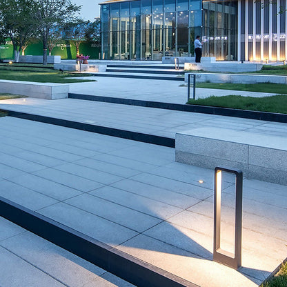 Modern Rectangular LED Bollard Path Light 10W COB Waterproof Outdoor Landscape Lighting Black Aluminum IP65