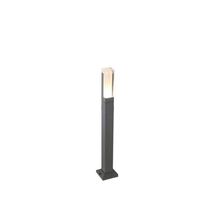 Modern Cuboid LED Bollard Light Waterproof Outdoor Pathway Lighting Black Aluminum Minimalist Landscape Light IP54