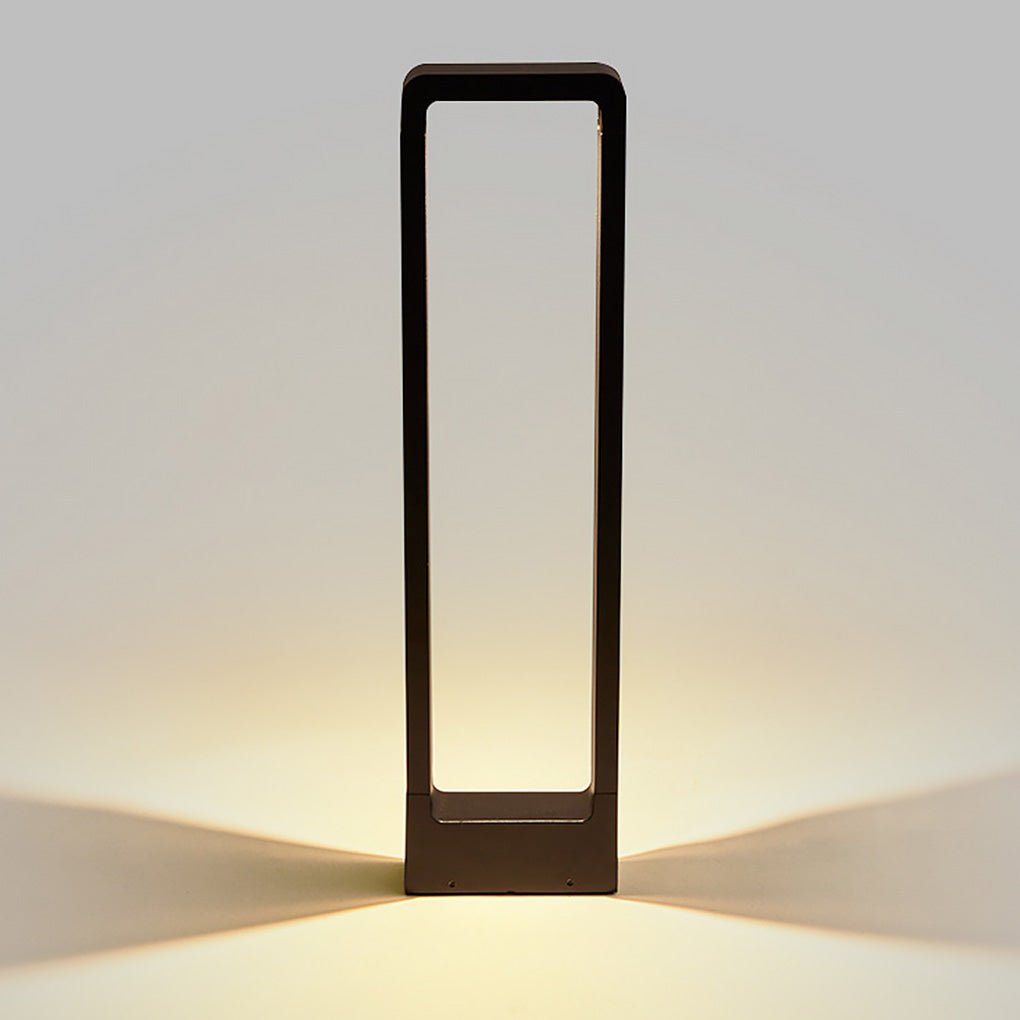 Modern Rectangular LED Bollard Path Light 10W COB Waterproof Outdoor Landscape Lighting Black Aluminum IP65