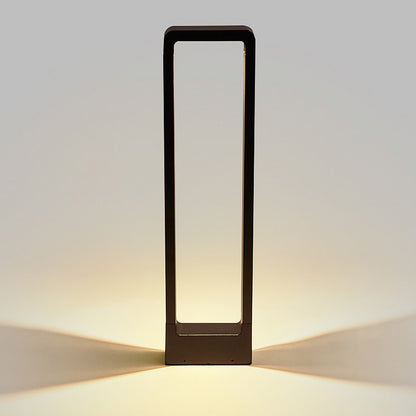 Modern Rectangular LED Bollard Path Light 10W COB Waterproof Outdoor Landscape Lighting Black Aluminum IP65